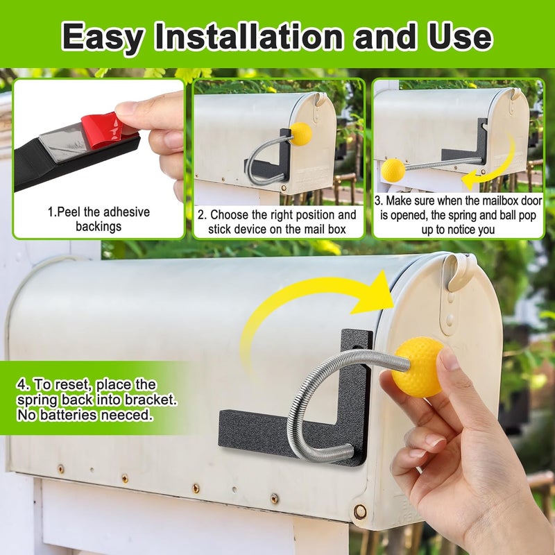 Feekoon 1 Pack Mailbox Notification Device, Mail Arrival Indicator Device, Mailbox Alert Alarm for Delivered Mail - Image 3